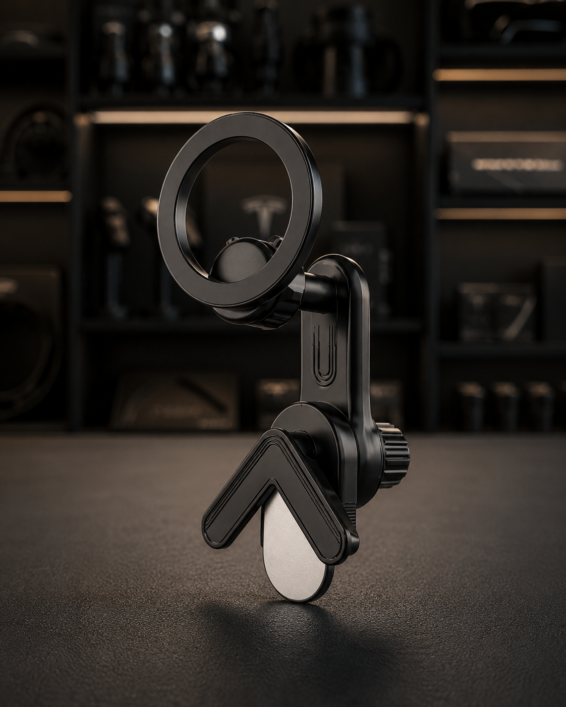 Soporte magnético giratorio 360° para celular en carro (compatible con Tesla y MagSafe)