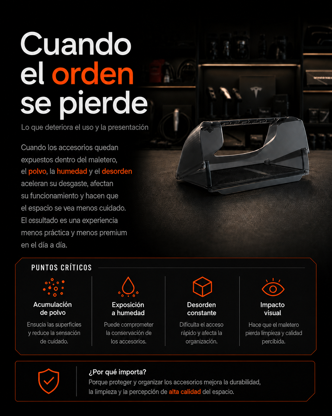 Organizador Oculto Bajo Pantalla