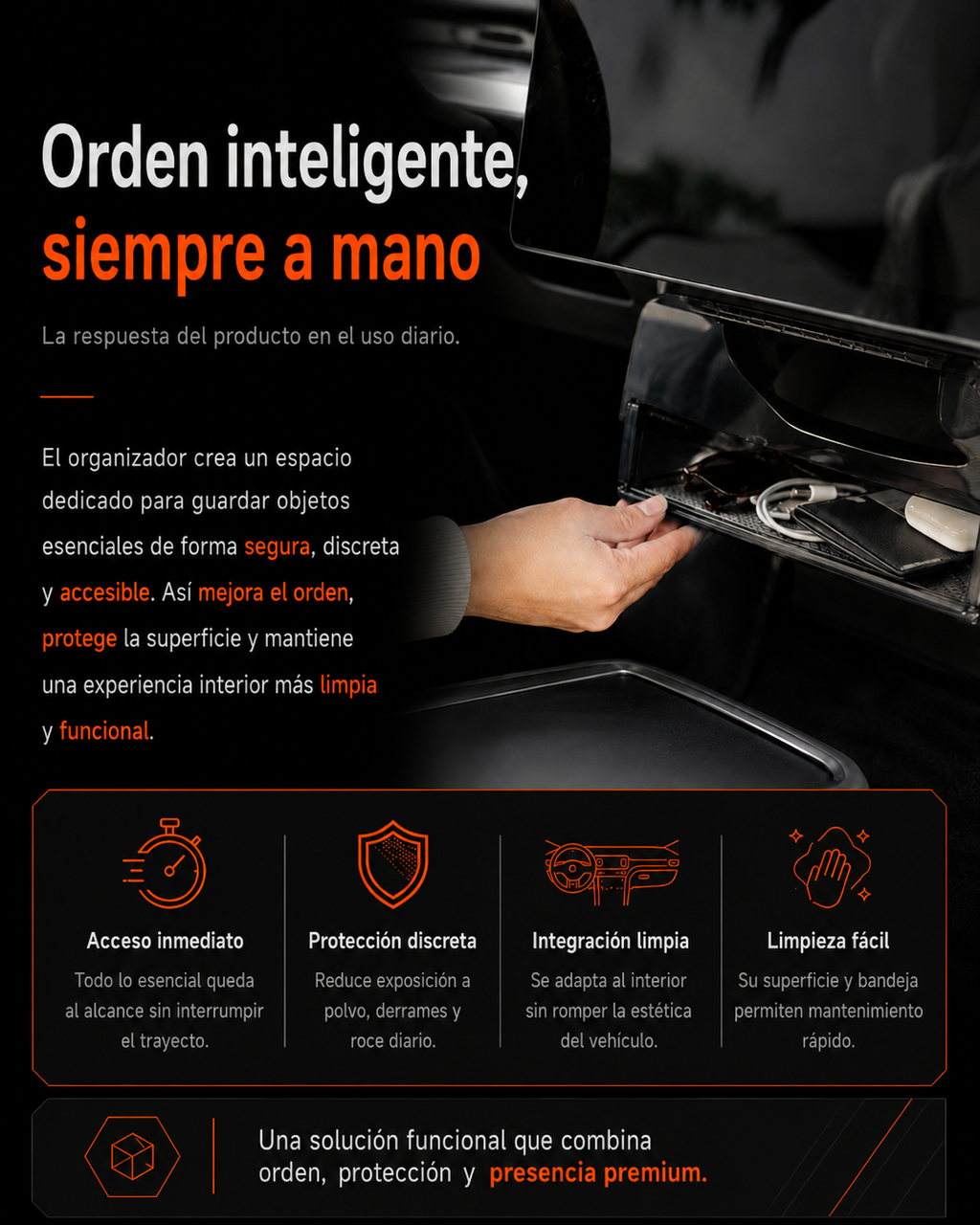 Organizador Oculto Bajo Pantalla