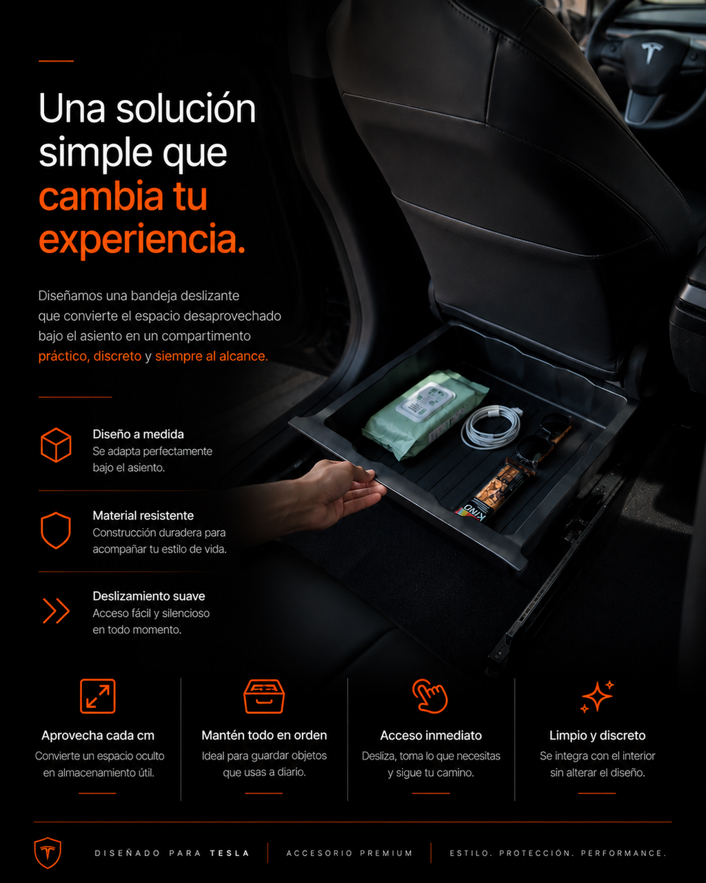 Organizador Deslizante Bajo el Asiento