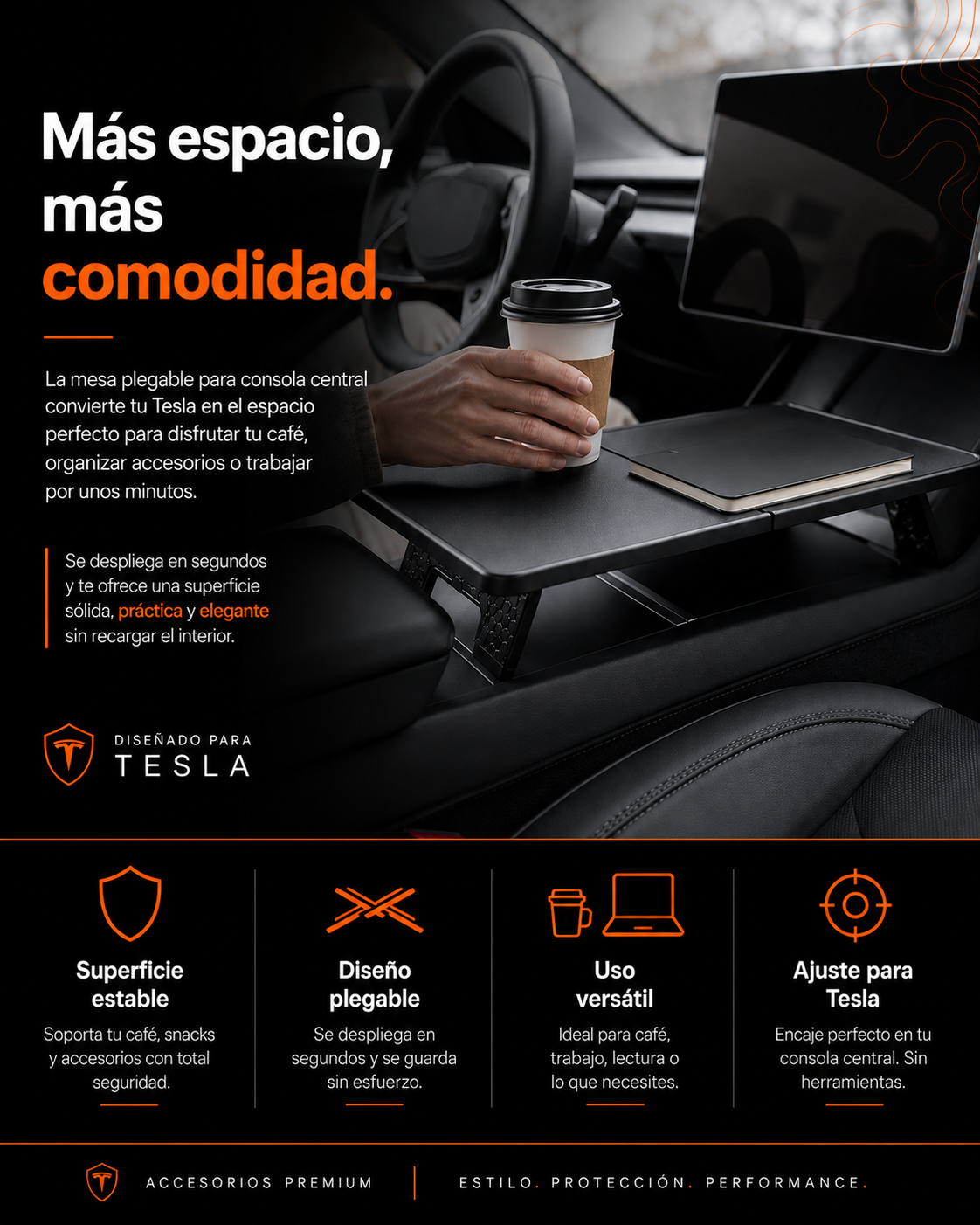 Mesa Portátil Para Bebidas, Comida y Accesorios