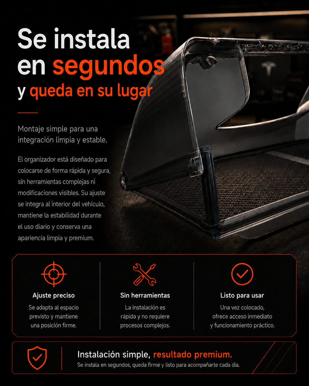 Organizador Oculto Bajo Pantalla