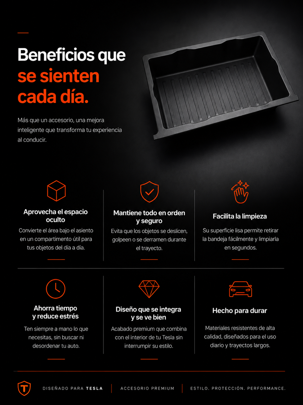 Organizador Deslizante Bajo el Asiento