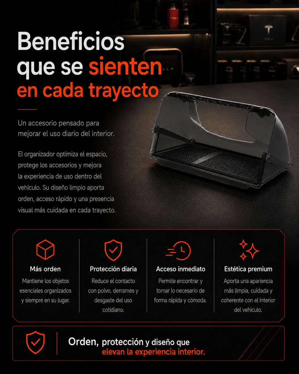Organizador Oculto Bajo Pantalla