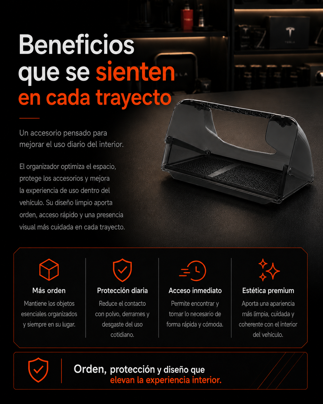 Organizador Oculto Bajo Pantalla