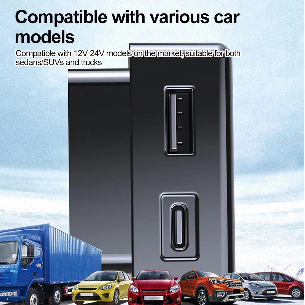 Adaptador De Carga Rápida Para Celular Con OBD2 Splitter